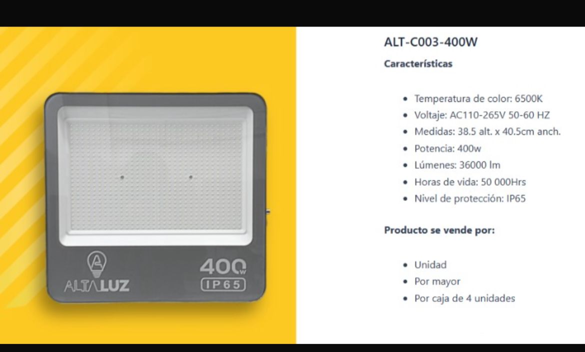 Reflector de 400 serie pro Alta luz