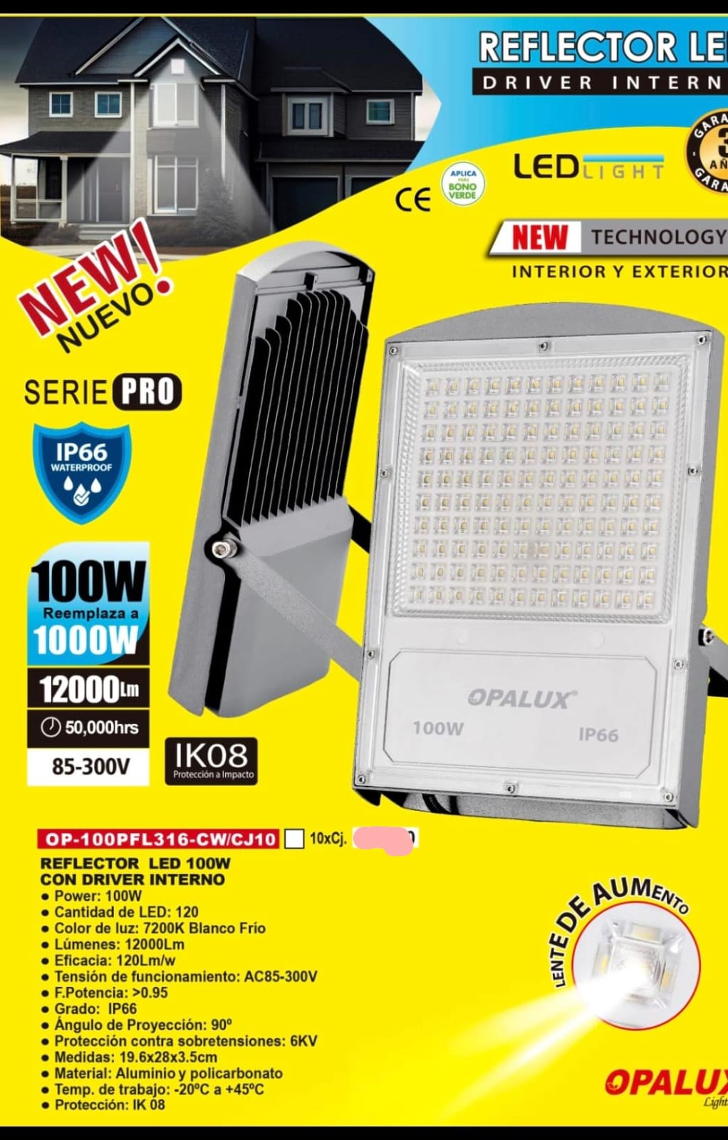 Reflector de 100w serie pro