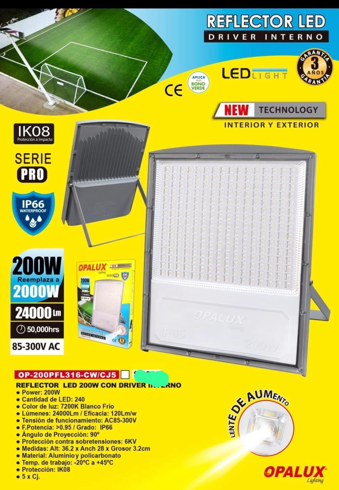 Reflector de 200 serie pro Opaluz